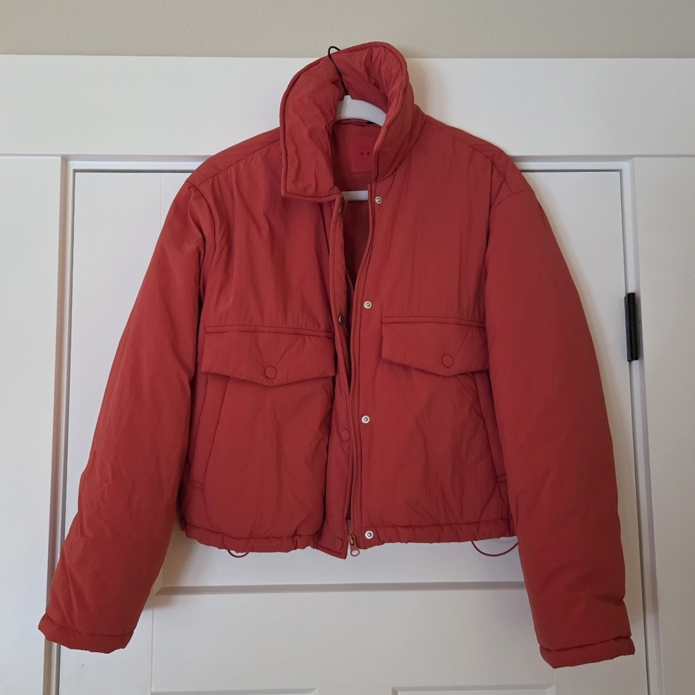 BlankNYC Duvet Bomber Jacket In Red Size Small